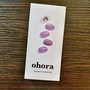 Ohora N Dolphin Semicured Gel Nail Strips – Lavender Heart Gem Manicure (30 p)